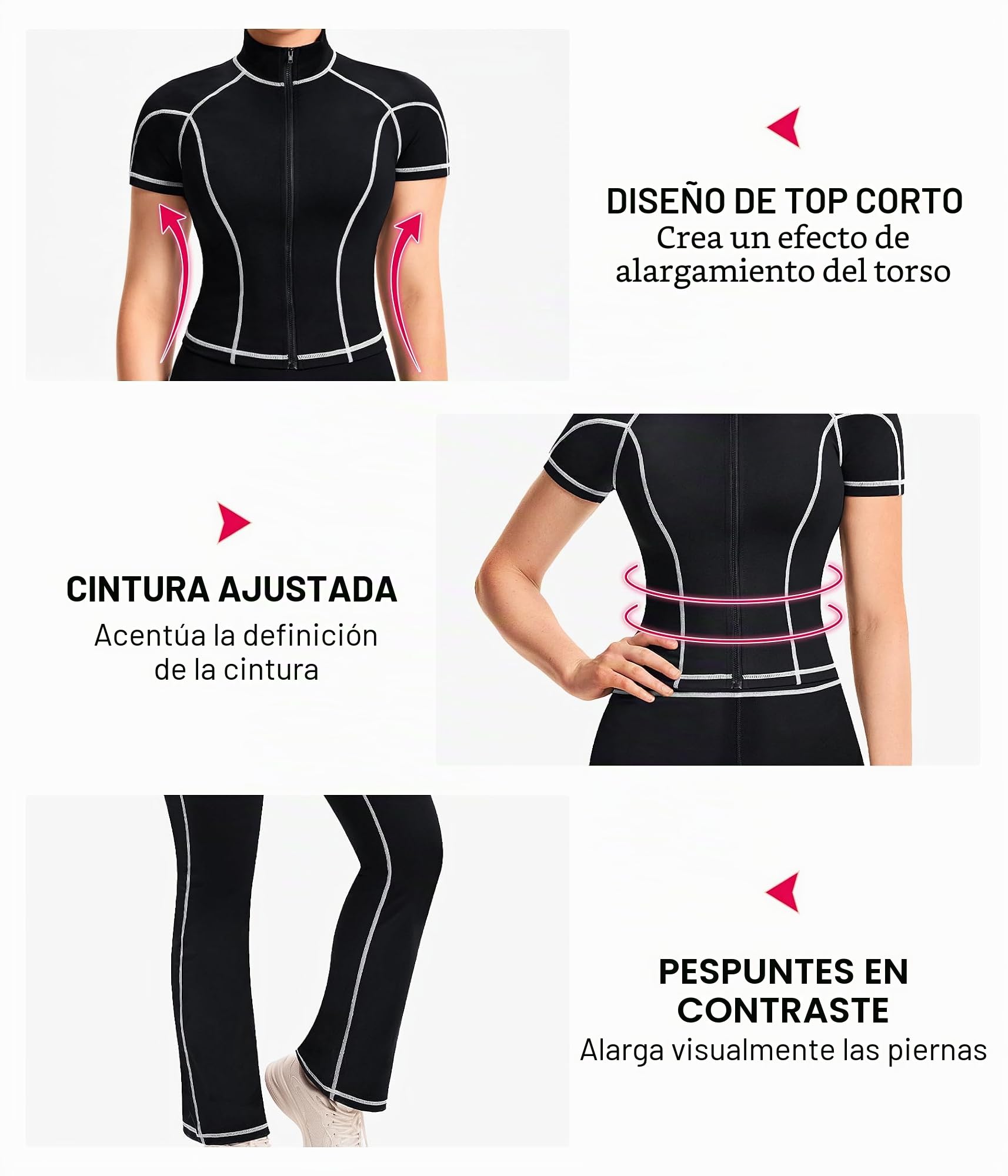 Gotoly Conjunto completo de dos piezas para gimnasio, correr, ejercicio, entrenamiento, yoga, conjunto de ropa deportiva para mujer