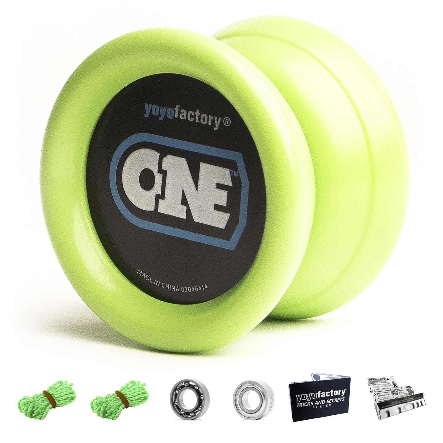 One Yo-Yo - Green, Plastic, for Ages 8-18 years, Beginner to Advanced