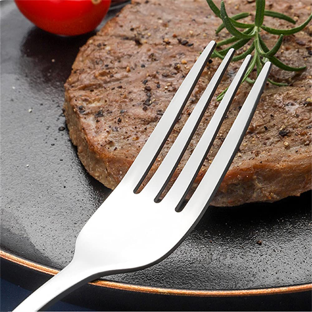 Ensemble De Dîner en Acier Inoxydable, Jeu De Cuillère À Fourche De Couteau Idéal pour Camping/Fête, Coussinet/Argentware/Accueil - Service pour 6,Red Gold