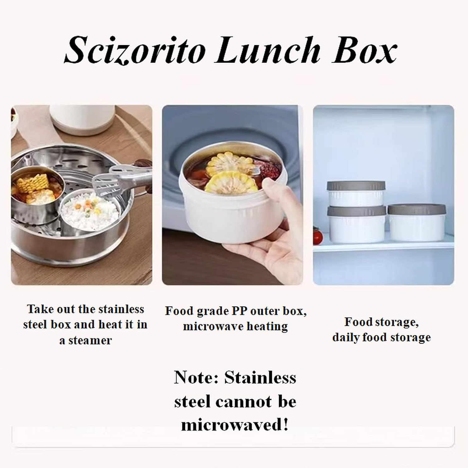 Stackable Stainless Steel Vacuum Leakproof Bottle, Practical Office Picnic Lunch Box/Snack Box, Gift on Mother's Day, Father's Day, Christmas (2300ml/77oz)