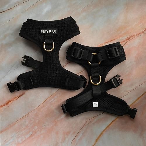 Miniatura 9 de Arnés ajustable para perro sin tirones de neopreno, marrón marfil, gris topo, diseño de piel de serpiente, deportivo, pequeño, mediano y grande,