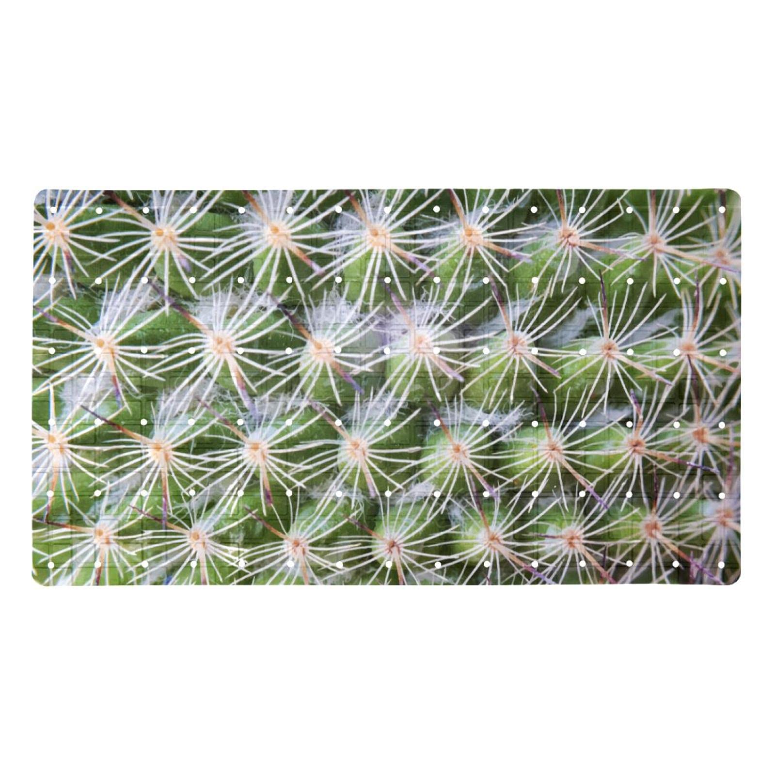 Tapis de bain cactus en PVC lavable antidérapant avec ventouses 40x70cm
