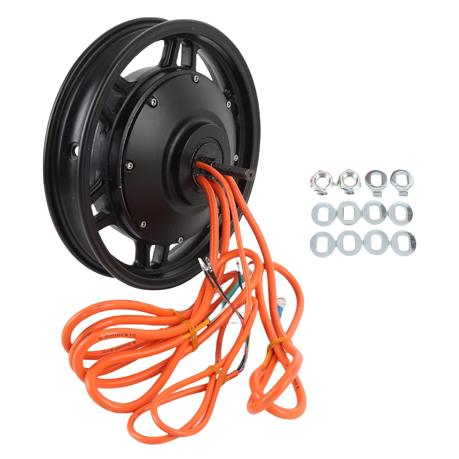 banapoy 14 Inch Wheel Hub Motor, 2000 to 5000W Electric Bike Brushless Hub Motor, Double Hall, for Electric Scooter, Motorcycle, 80-160KM H