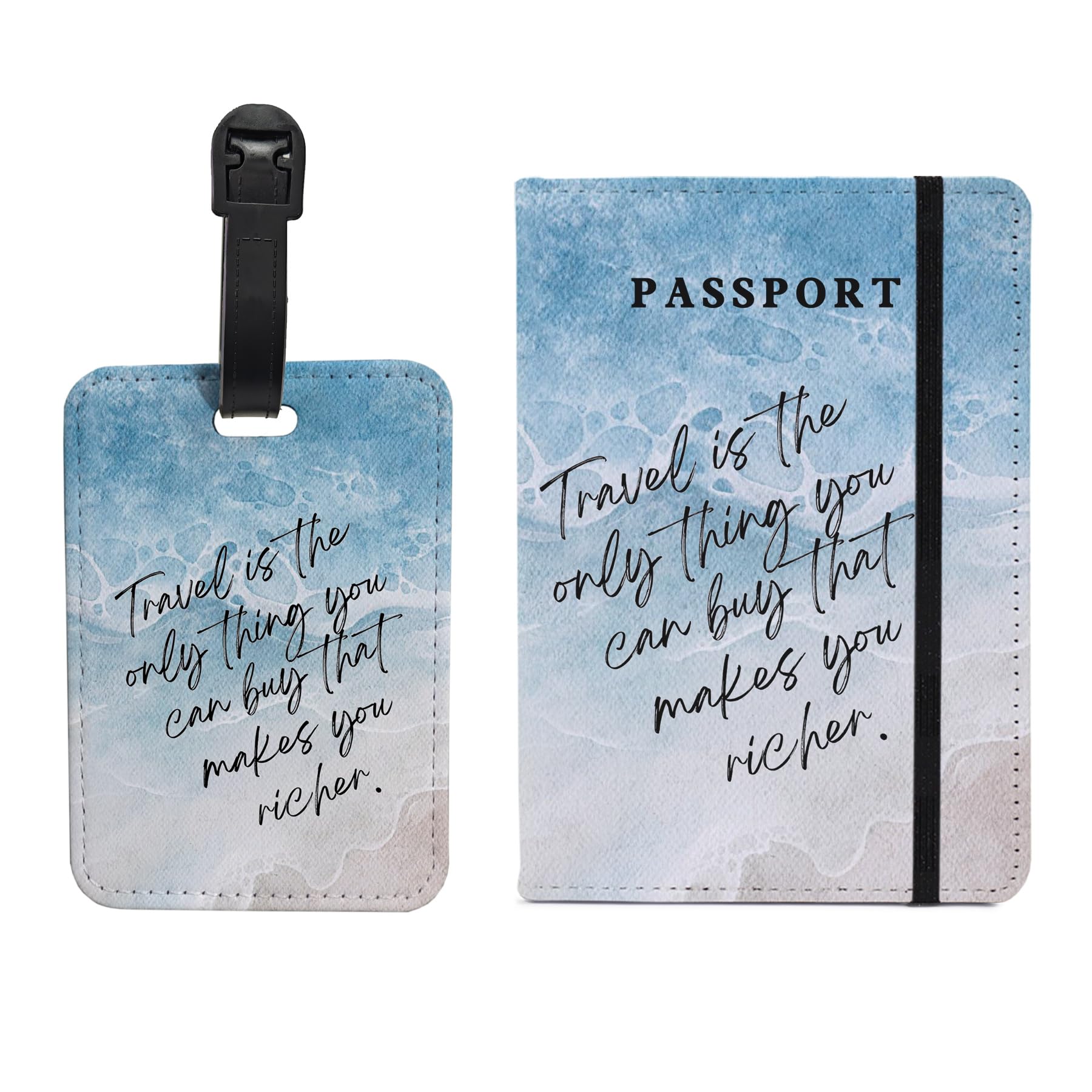 PDE-QUNLIAN Passport Book Holder,Passport Wallet for Men Mr and Mrs Passport Holder for Women Passport Cover World Map Passport Case for Couples