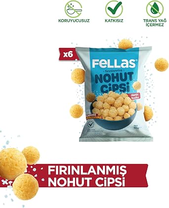 Fellas Nohut Cipsi - Deniz Tuzlu (50 g) (6 paketi)