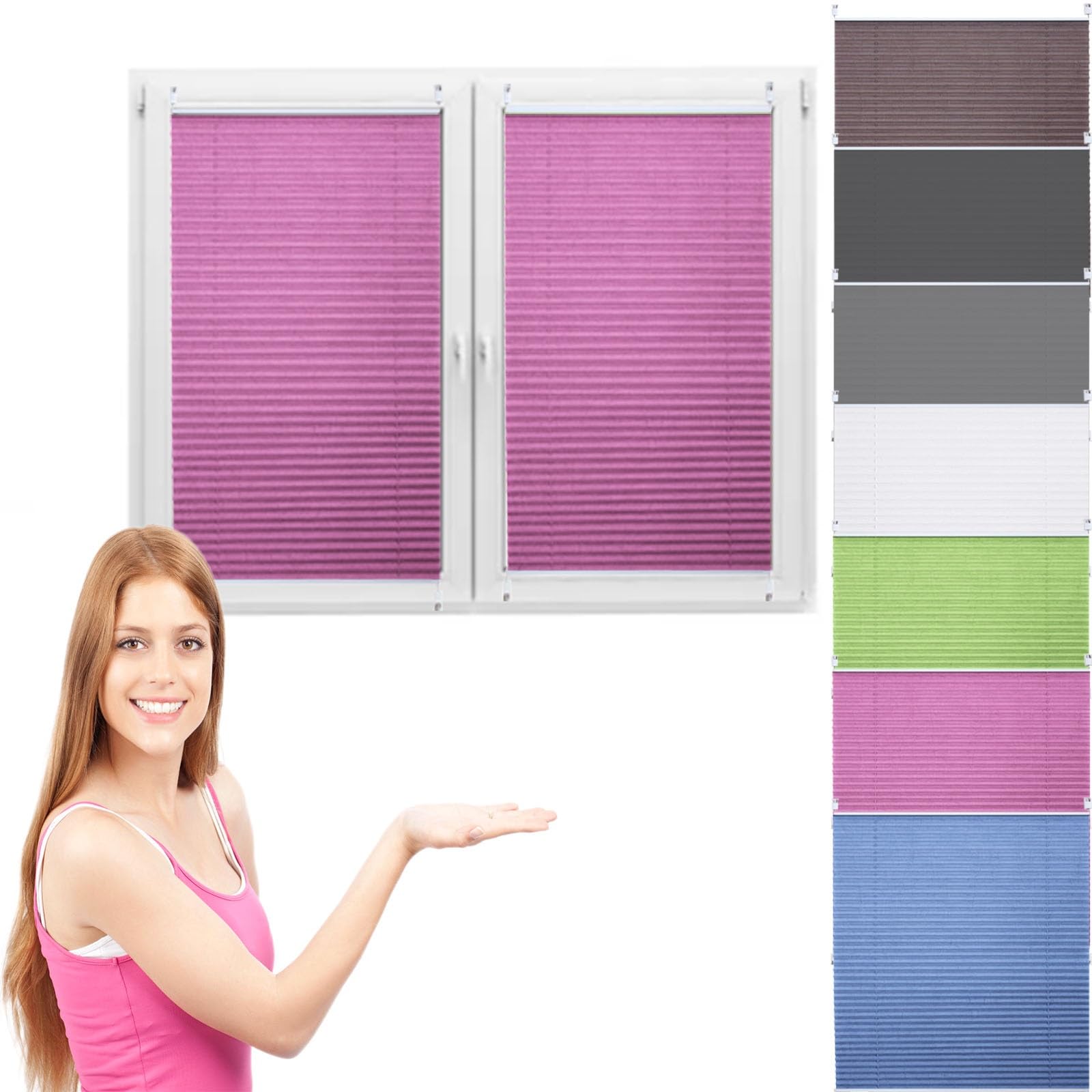 Store plissé occultant et tamisant double action pour protection solaire