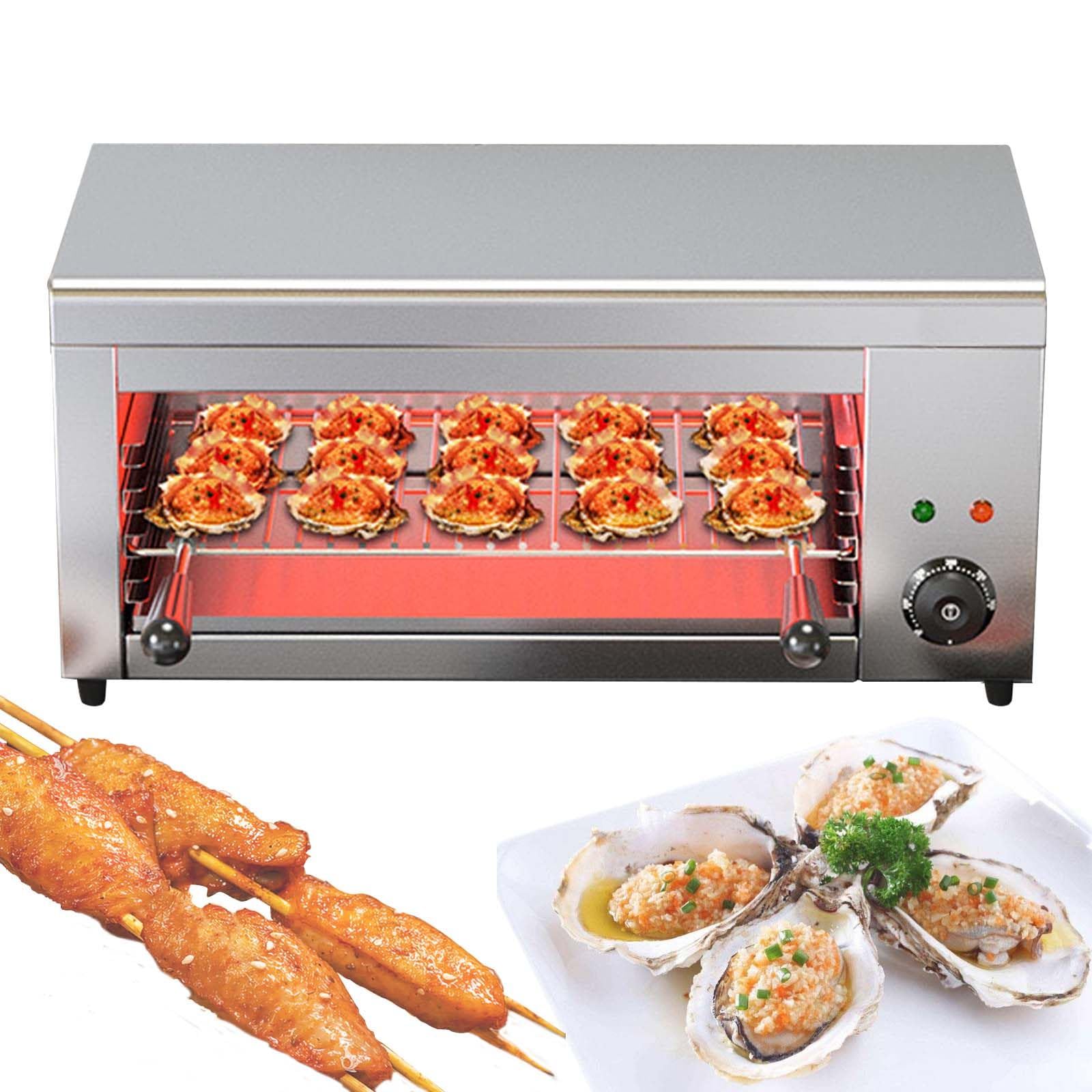 Salamandra Elettrica 2000W - Griglia Regolabile, Grill In Acciaio Inox Per Fondere Formaggio, Grill Da Banco Per Bistecche Da Interno - Piastra Automatica Per Pesce E Verdure 50-300°C
