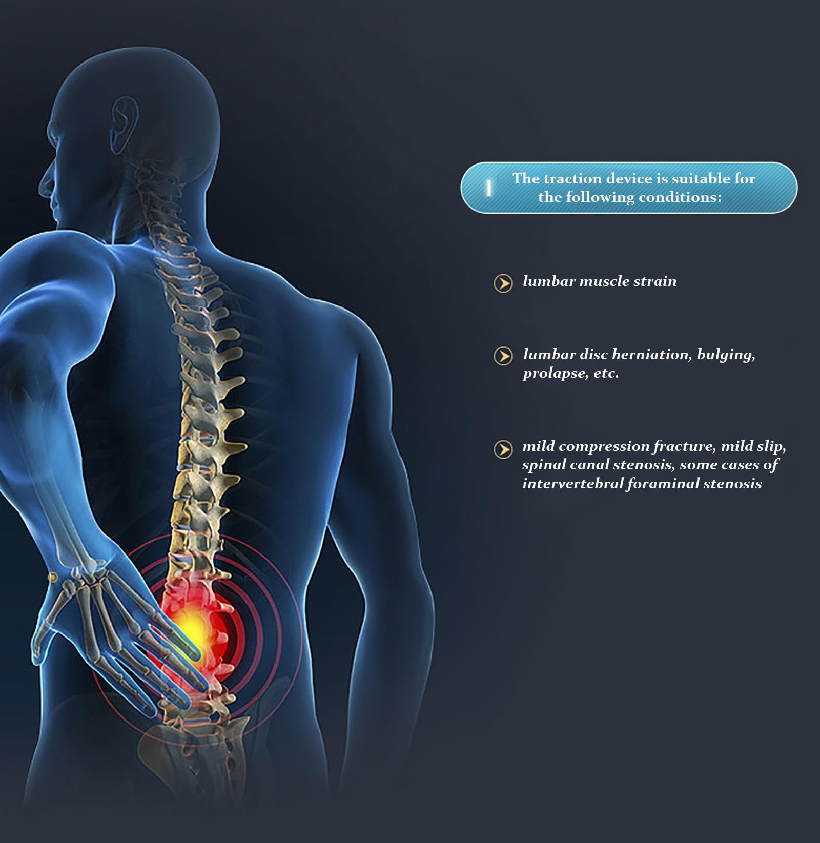 Dispositivos De Descompresión Espinal, Dispositivo De Tracción Lumbar para La Zona Lumbar para Uso Doméstico, Alivio De Hernias Discales, Cinturón De Descompresión Lumbar