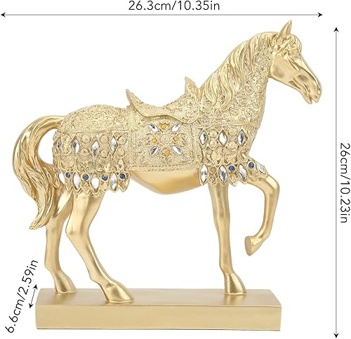 Miniatura 7 de Adornos de caballos de escritorio, decoración de caballos dorados, estatua de caballo caminante, arte animal, figuritas y estatua, adorno decorativo