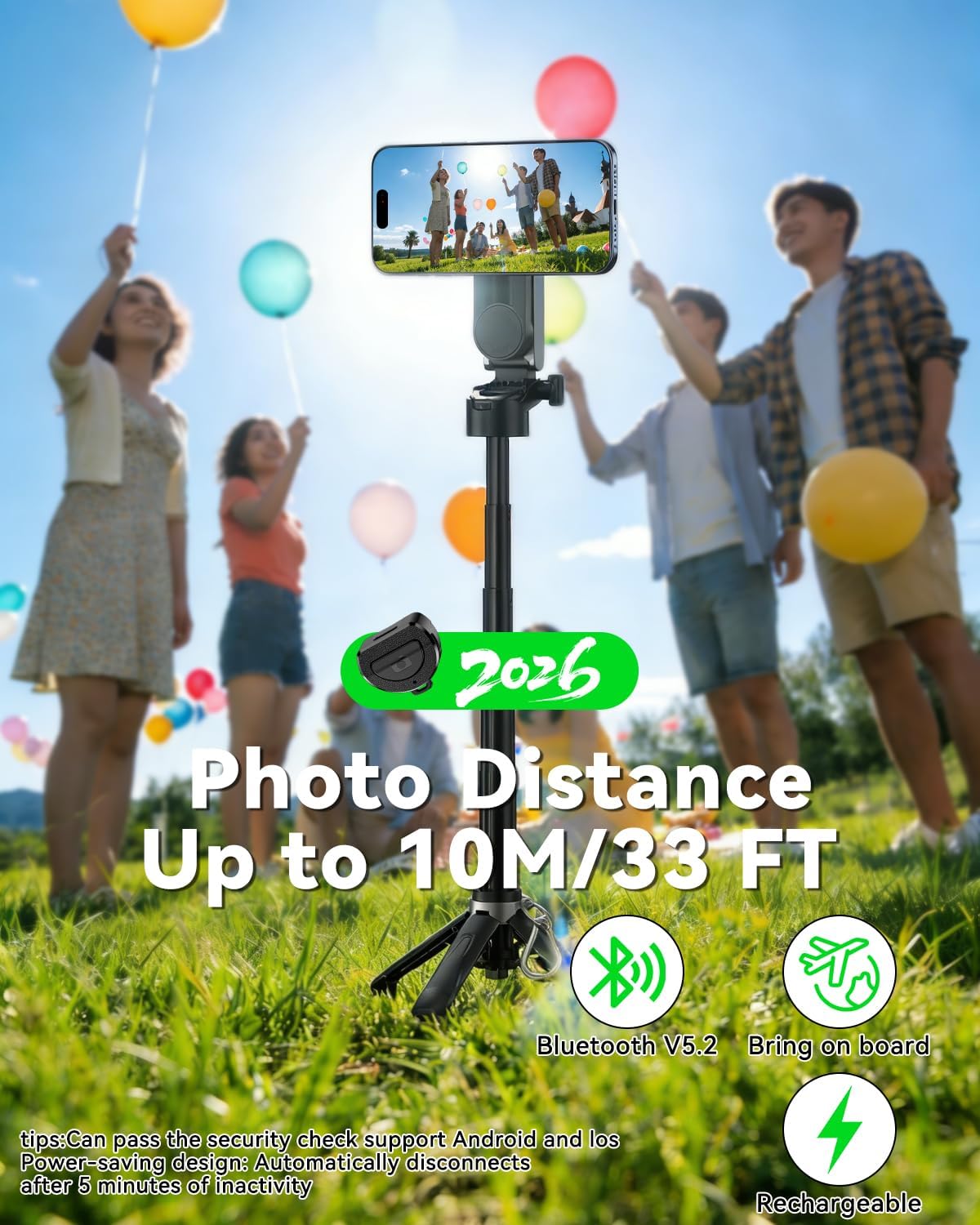 CloudValley Magnetic 4-in-1 Multifunctional Selfie Stick Tripod, Mini Portable Pocket Phone Stand with Detachable Remote, Compatible with MagSafe, for iPhone/Android, Travel Vlog, Live Stream, Black