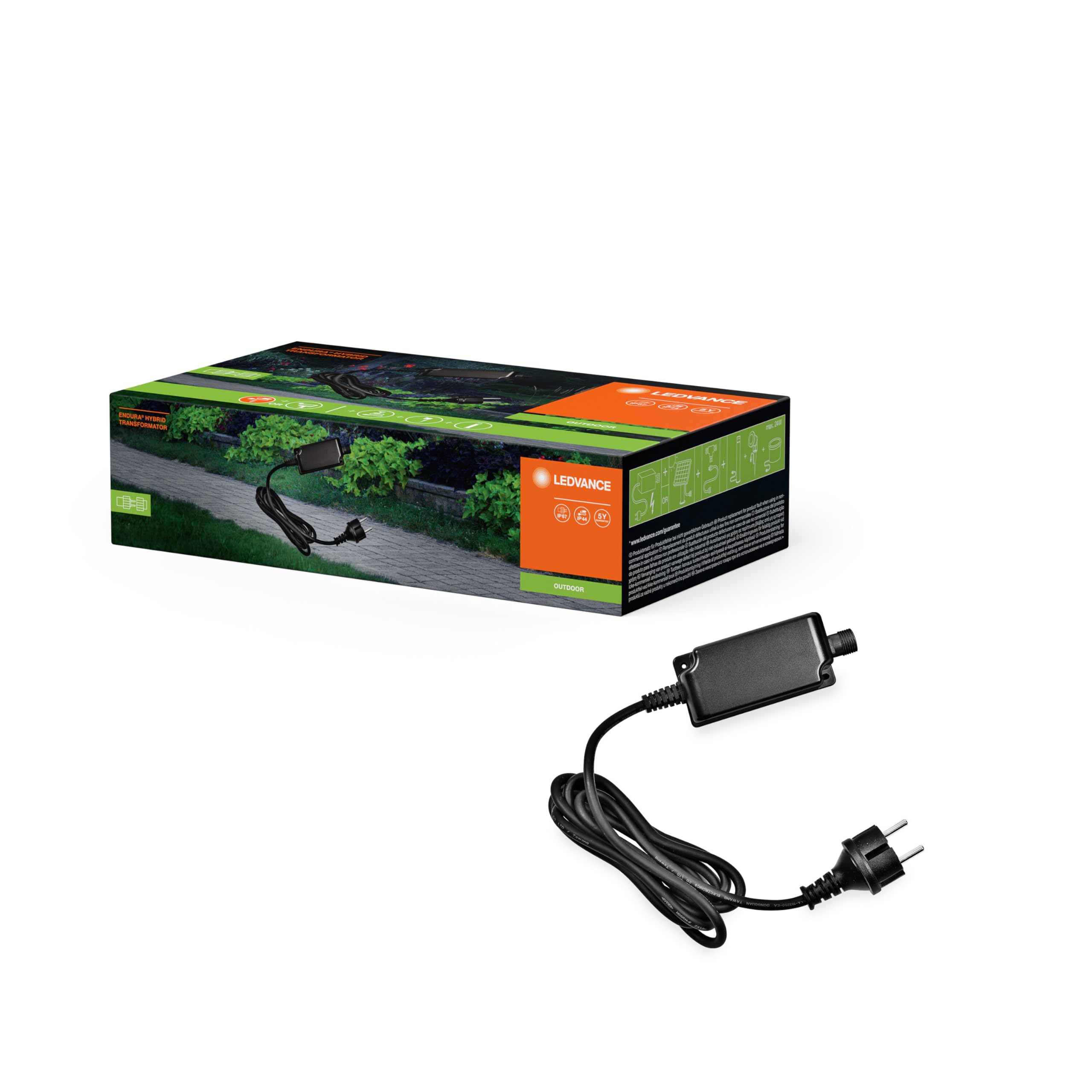 Ledvance ENDURA HYBRID TRANSFORMATOR, komponenty do lamp hybrydowych, czarny, tworzywo sztuczne, klasa ochrony IP67, zasilanie energią słoneczną i elektryczną, wszechstronne obszary zastosowania,