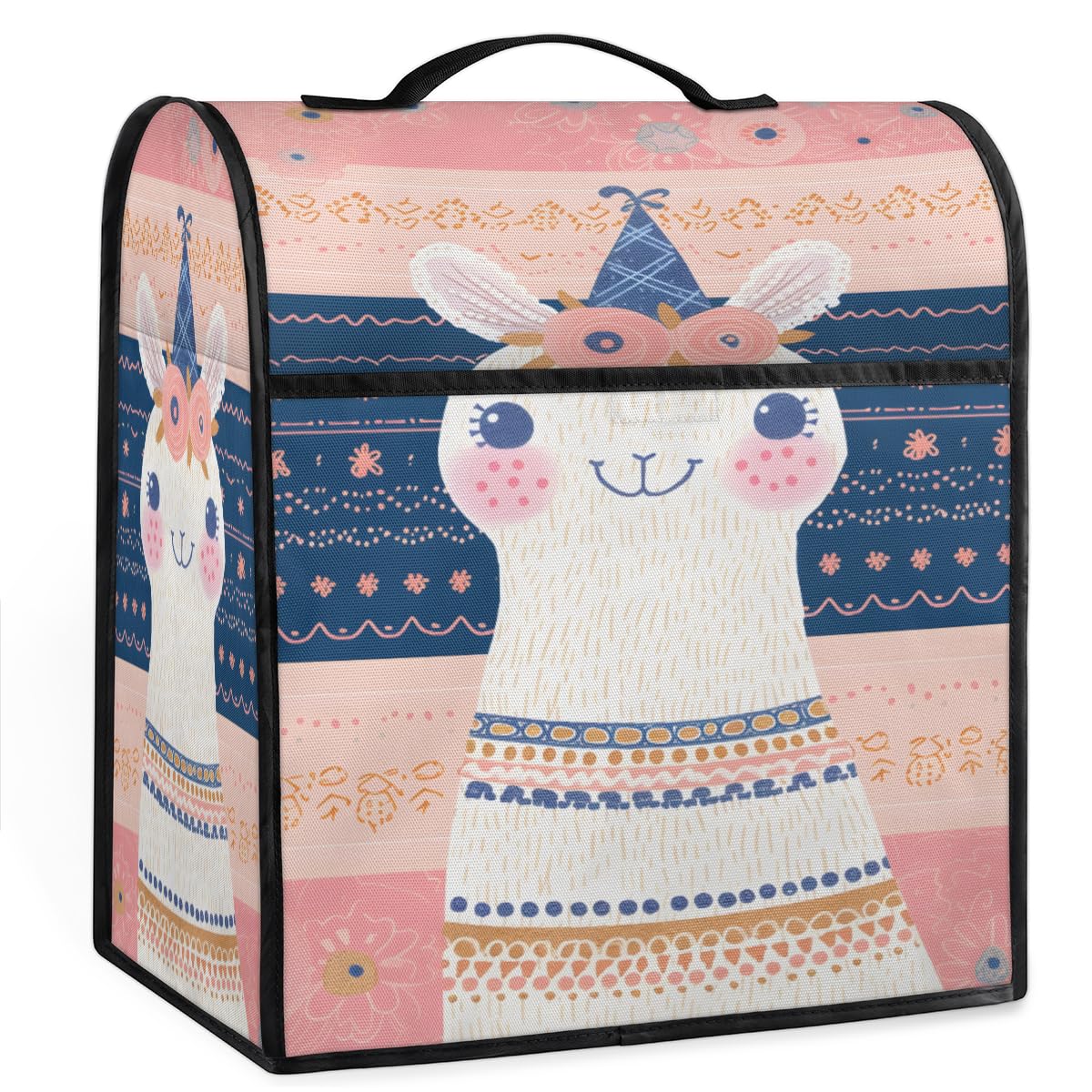 Coffee Maker Cover Cute Alpaca Animal Kitchen Appliance Covers Small Appliance Covers Blender Cover Juicer Cover Dust Covers for Kitchen Appliances with Top Handle and Pockets,Washable,B872