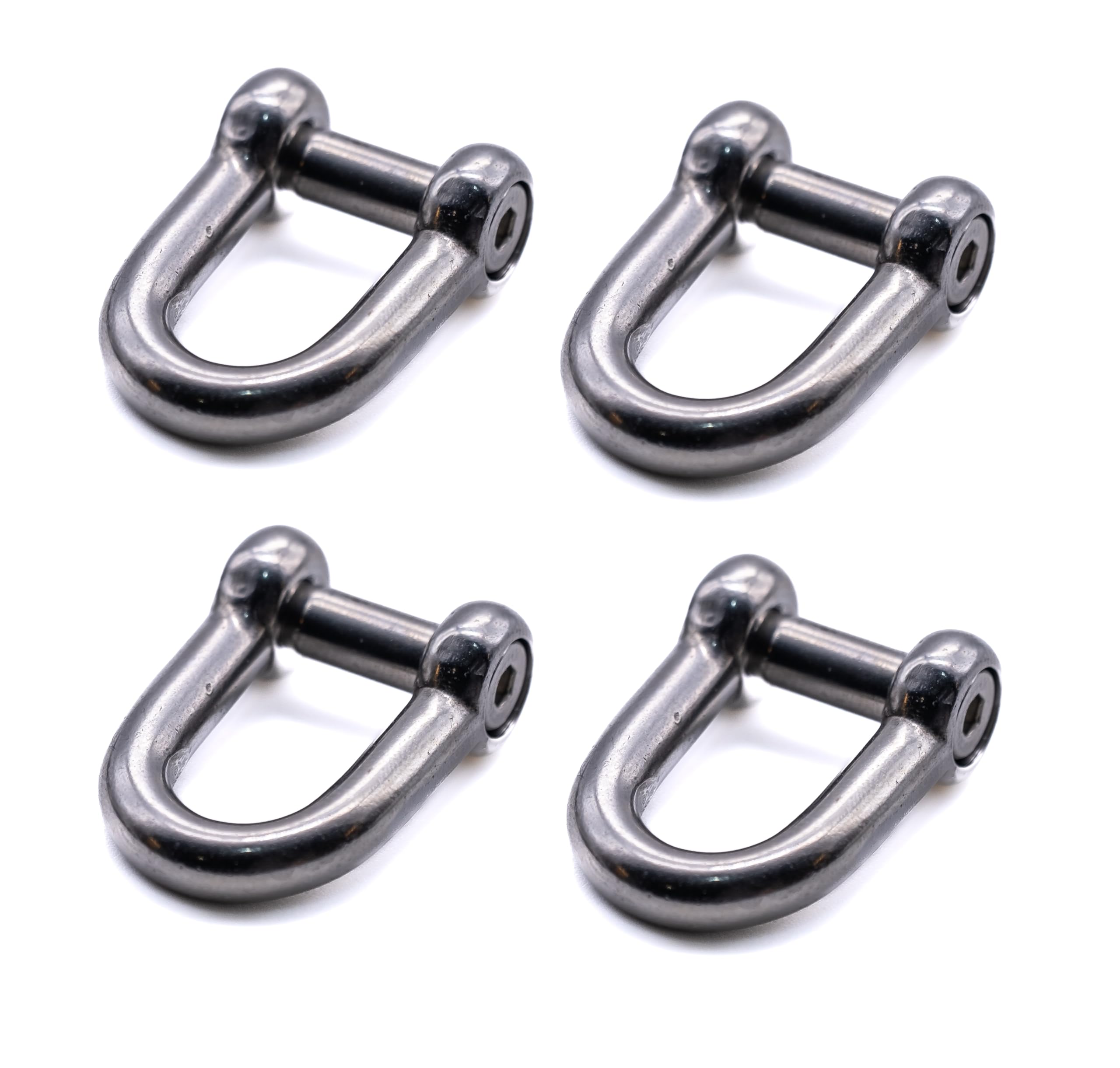 4pcs Hex dee shackle with flush allen key countersunk hex pin 316 A4 marine grade stainless steel (M10)