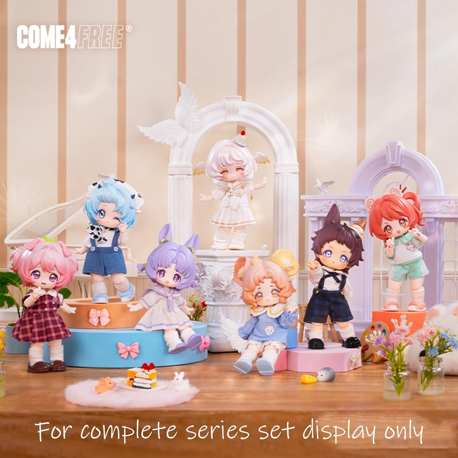 TOYVERSE COME4FREE BJD Bonnie Sweets seria przedszkolna, JiuJiu Pudding, edycja kolekcjonerska, 1 sztuka/14 cm, lalka BJD, ruchome lalki z ubraniami dla lalek, prezent urodzinowy, 15 lat i starsze