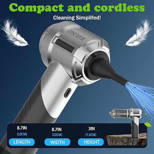 Miniatura 2 de Aspiradora de automóvil, aspiradora portátil de 18000 PA, sin cable, 4 en 1 con luz LED y múltiples boquillas, aspiradora plegable recargable de