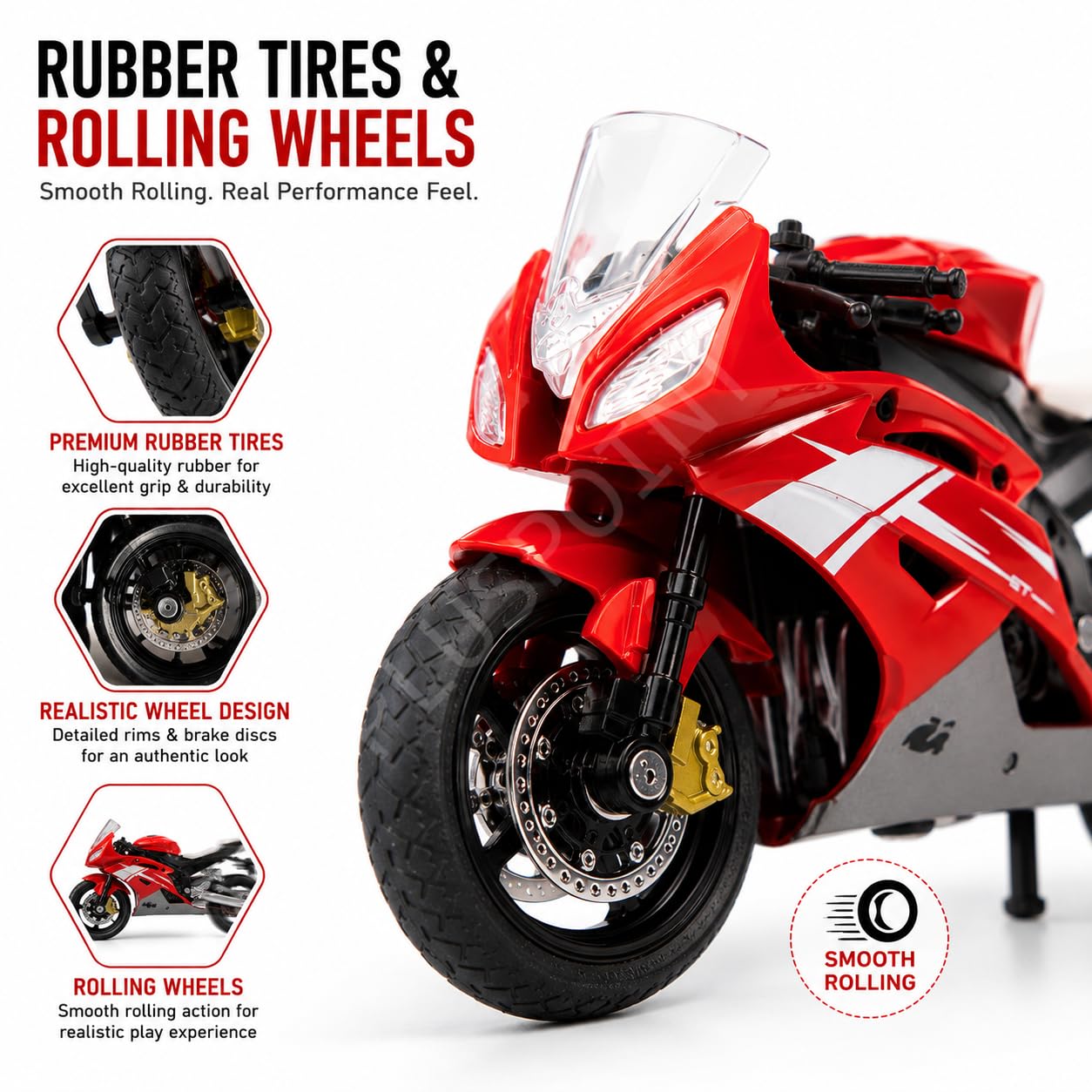 PLUSPOINT Diecast Motorcycle Toy Bike Scale Model Vehicles Alloy Simulation Superbike Also for Car Dashboard Adult Alloy Motorbike Toy Simulation Model Vehicle Toy Street Machine Kids Gift 1