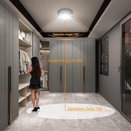 Miniatura 5 de Yurnero - Lámpara de techo con sensor de movimiento (funciona a pilas)
