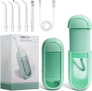 WASH 330 Water Flosser for Teeth Cordless Oral Irrigator & Dental Flosser 160 PSI, 3 Modes, 5 Tips USB C Rechargeable, Travel Friendly, Waterproof Electric Flosser for Teeth Cleaning