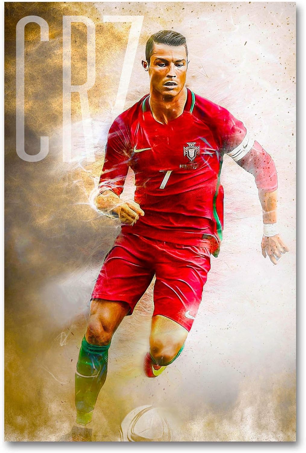 BPA® Cristiano Ronaldo Wall Poster 45X30 cm - Tearproof and Laminated Sports Decor for Boys' Rooms and Hostels, Vibrant and Durable Football Art