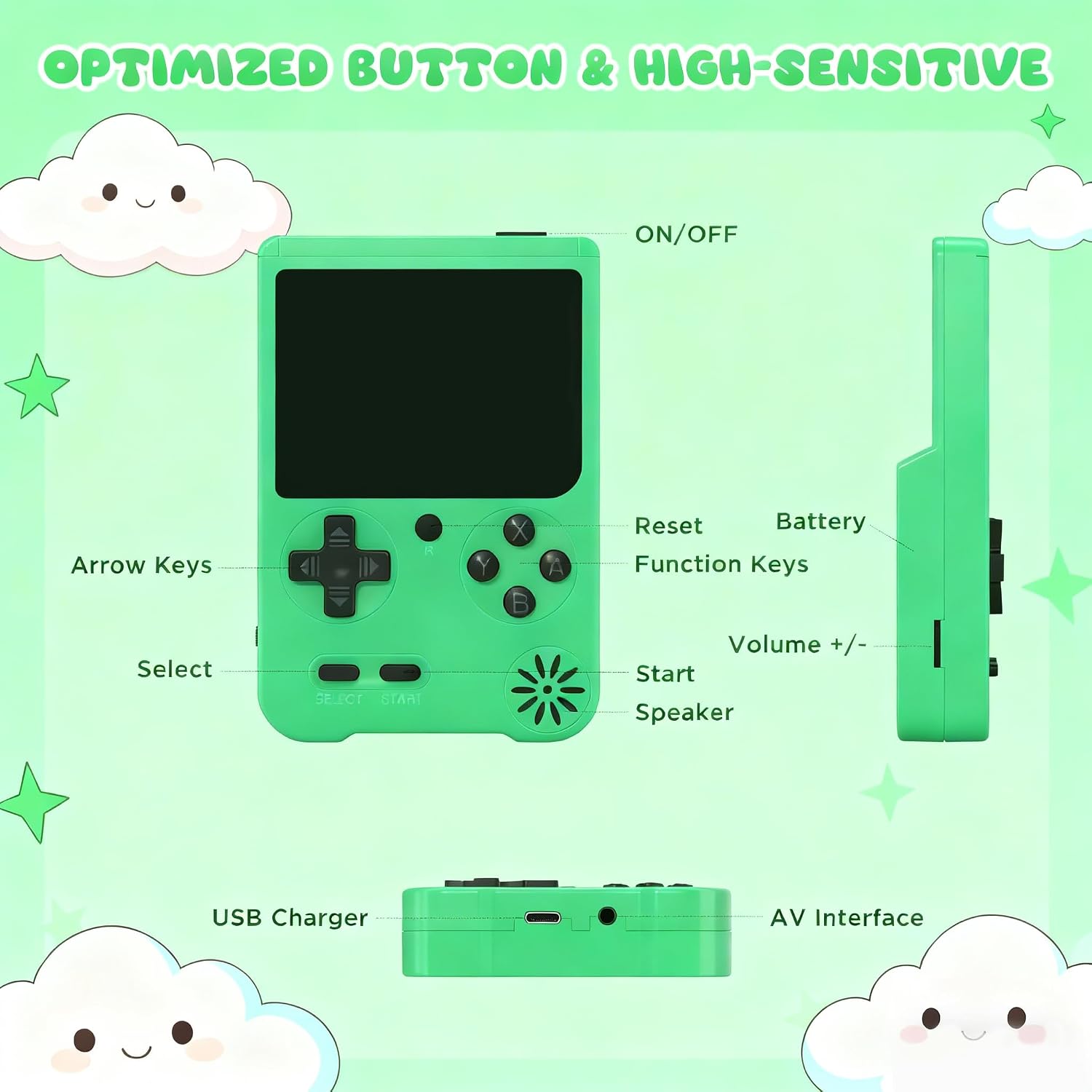 Handheld Games Console, Built-in 500 Video Games, Portable Video Gaming Player with 3.0 Inch lPS Screen,Rechargeable Retro Electronic Gaming System, Pocket Mini Arcade 7 71ZJDig1LOL. AC SL1500