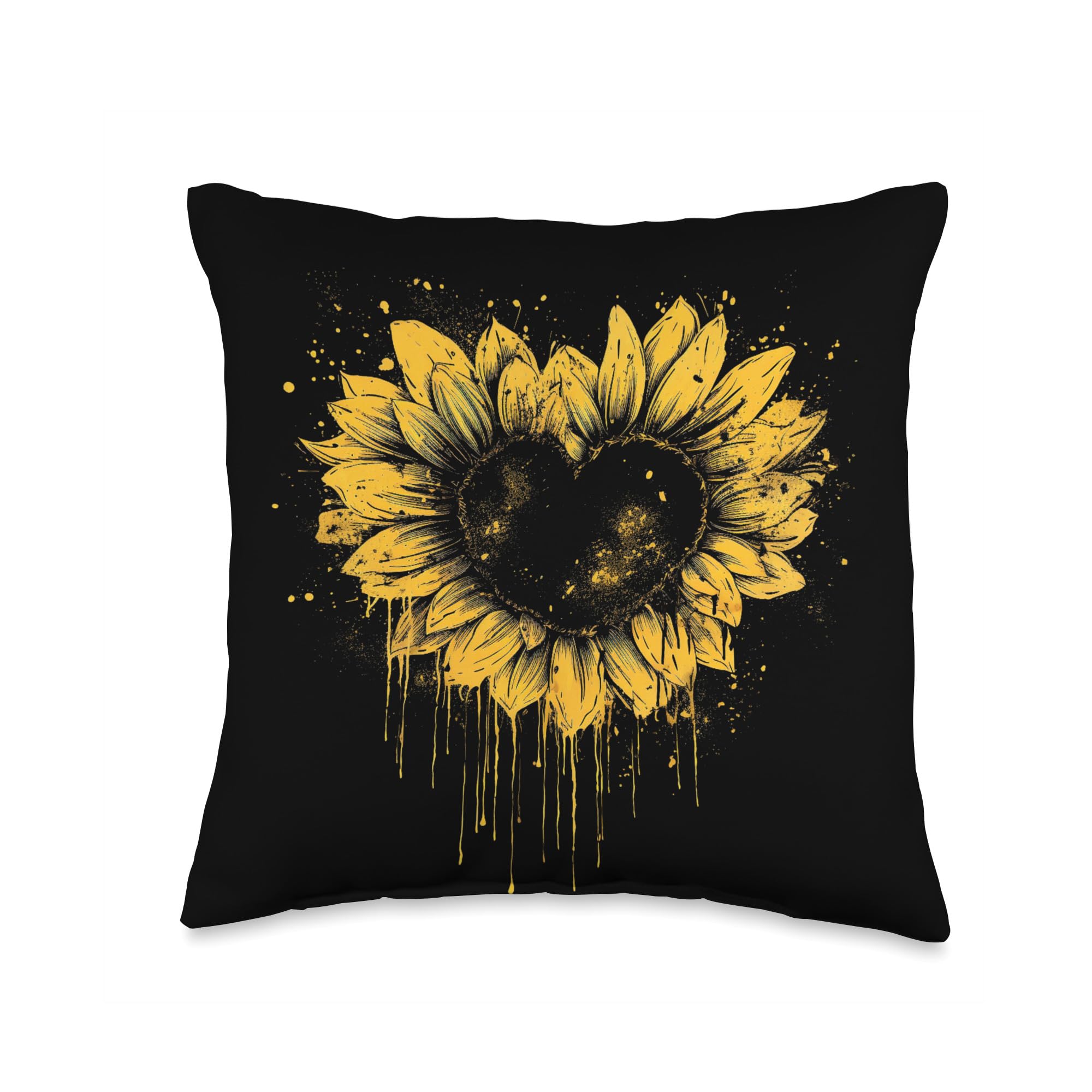 Smooth HQ Sunflower Stylish Heart Shape Design Throw Pillow, 16x16, Multicolor