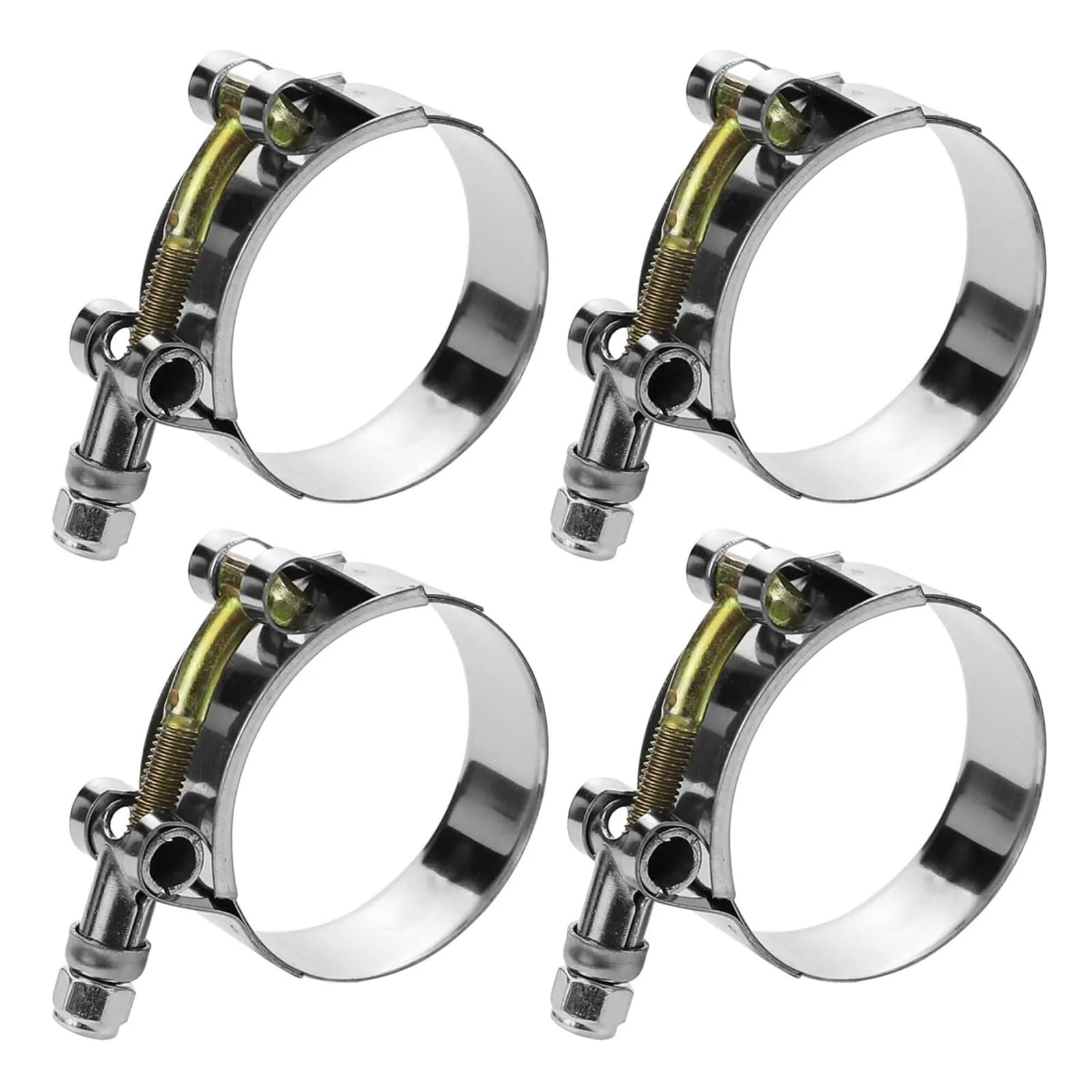 4 fascette stringitubo con bullone a T da 3,8 cm, regolabili in acciaio inossidabile 304, per riparazioni in metallo (4 pezzi, 70-78 mm)