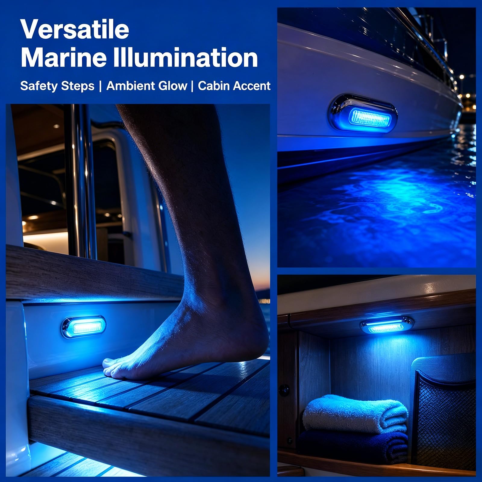 BORDEAG 6 luci a LED impermeabili per barche, luci a LED, per barche, pontone, barca da pesca, kayak, yacht marine, impermeabili, IP67