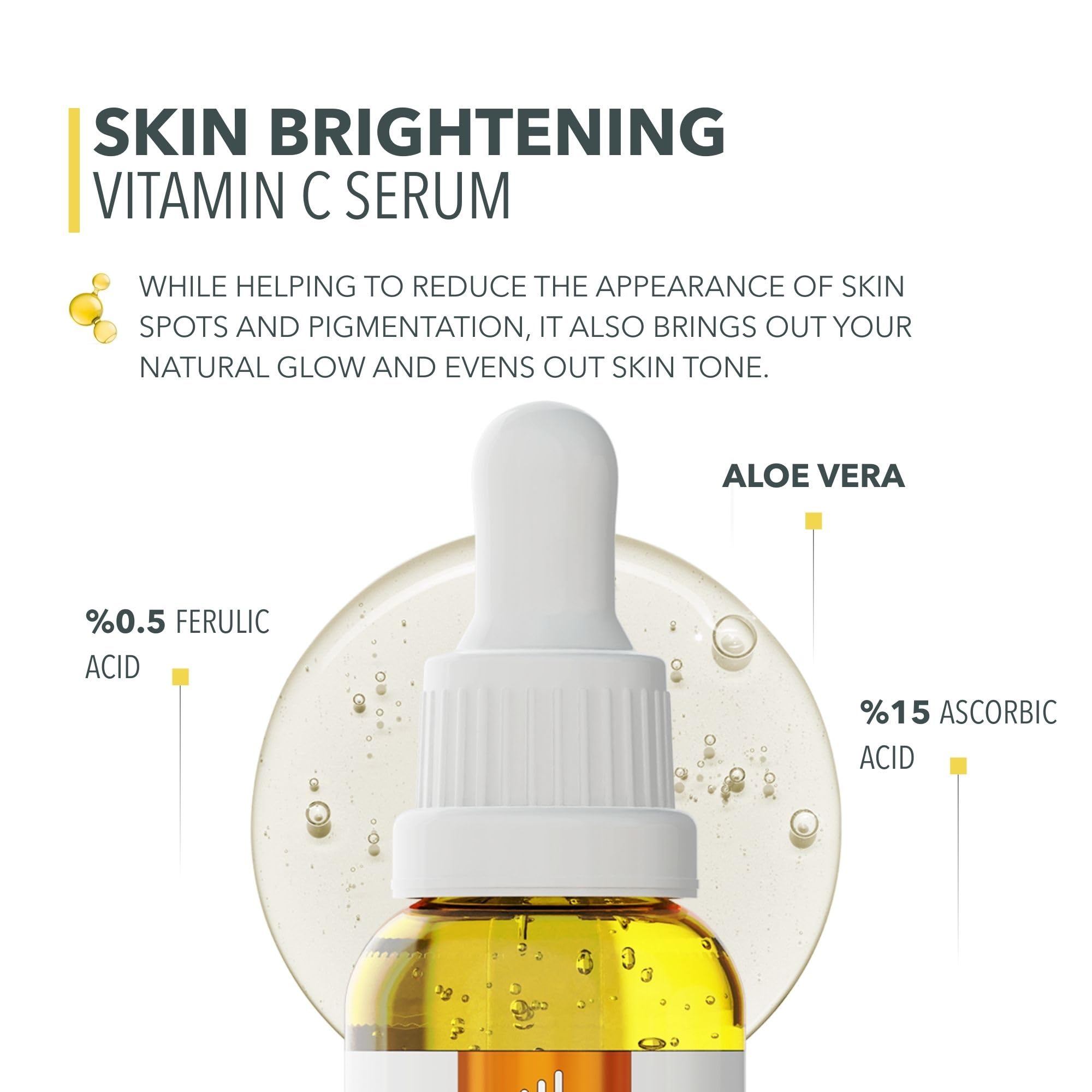 Lee Shia Aydınlatıcı Vitamin C Serum 30 ml (ASCORBIC ACID%15 FERULIC ACID%0.5 ALOE VERA)