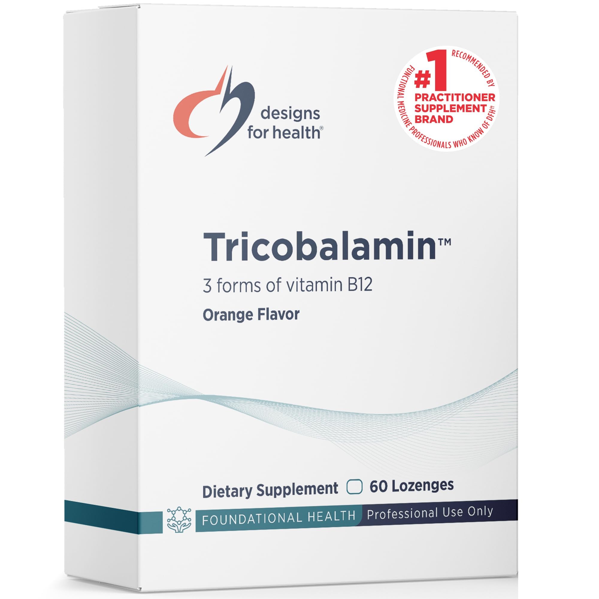Designs for Health B12 Tricobalamin Lozenges - 3000mcg Triple B12 Quick Dissolve Tablets with Methylcobalamin, Adenosylcobalamin + Hydroxocobalamin - Natural Orange Flavor (60 Lozenges)