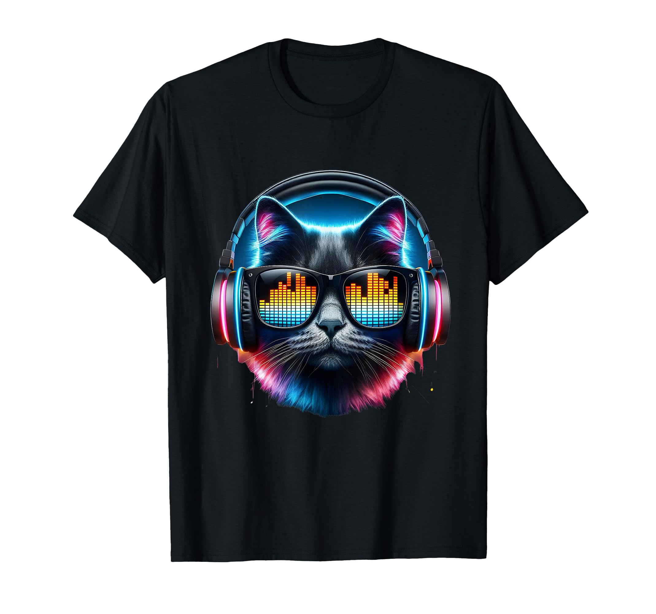 Dj Cat Sound Activated, Electronic Music Bars Beats dj Music T-Shirt