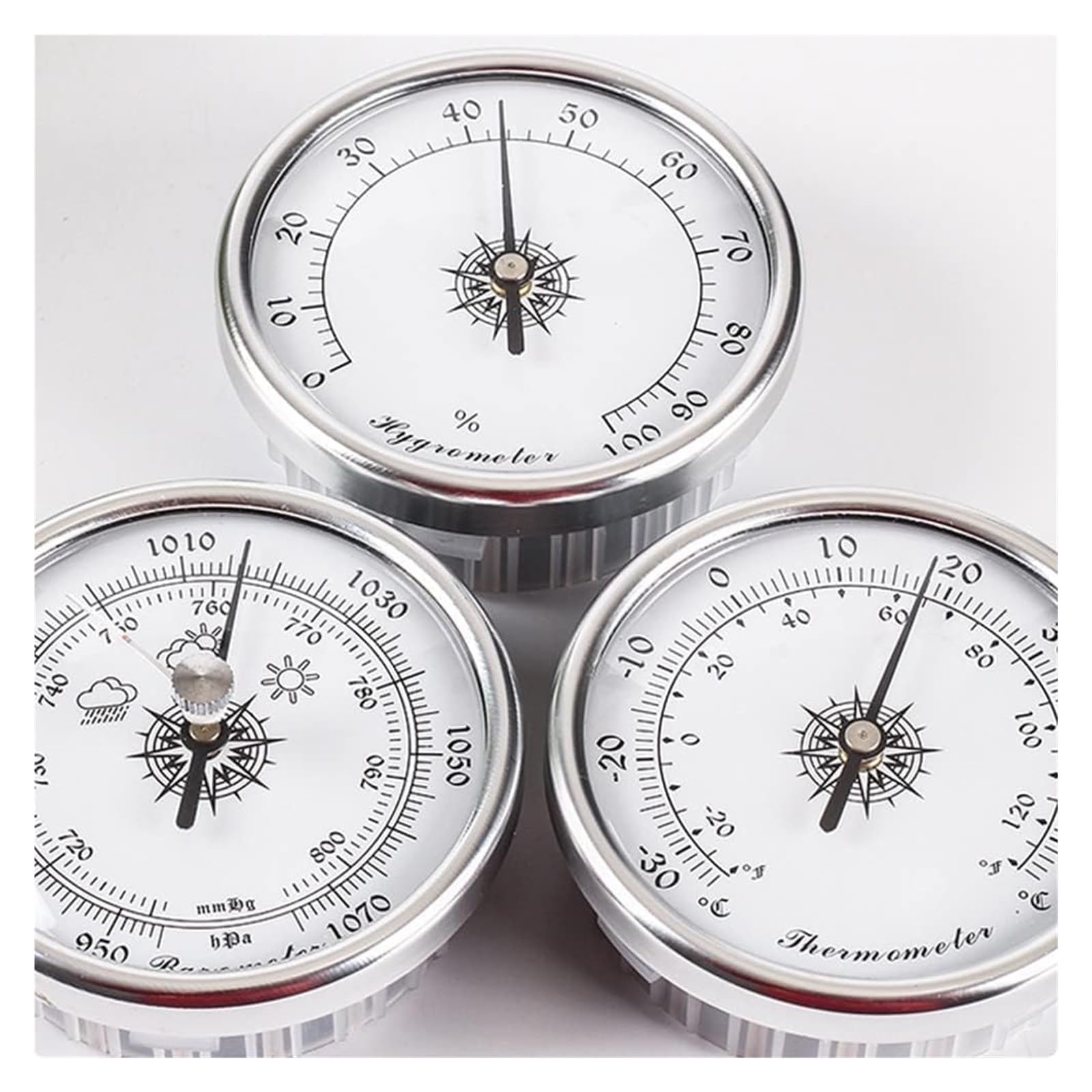 3 in 1 Präzisions-Barometer, Thermometer, Hygrometer, 2,8 Zoll Tragbare Wetterstationen Set (Color : B)