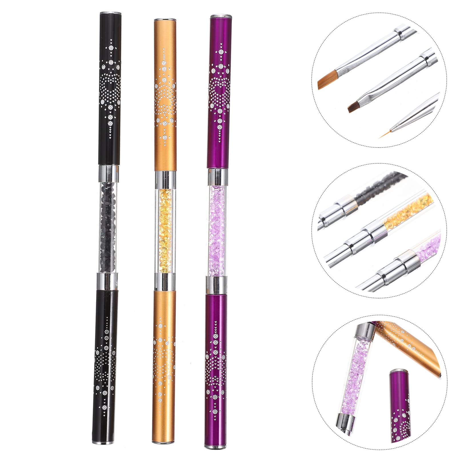 FOMIYES 6piezas Pinceles Para Arte De Uñas Doble Punta Herramientas De Manicura Para Diseño y Decoración De Uñas