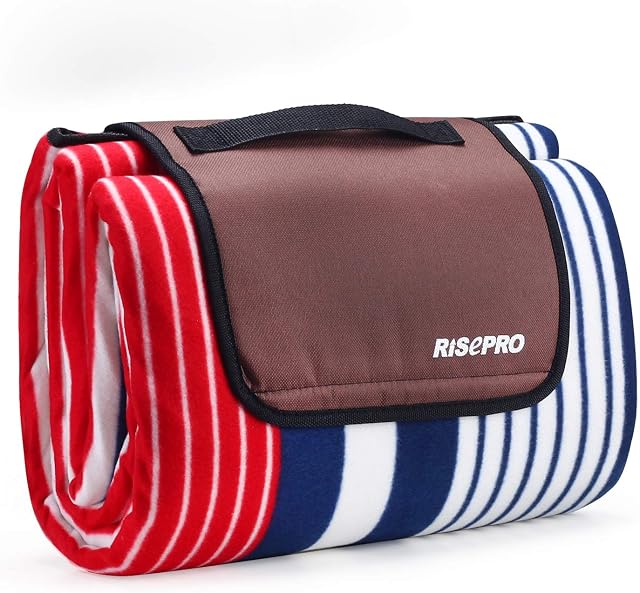 RISEPRO 200 x 200cm Picnic Blanket Mat Extra Large, Outdoor Blanket with Waterproof Backing for Camping, Park, Beach, Hiking, Family