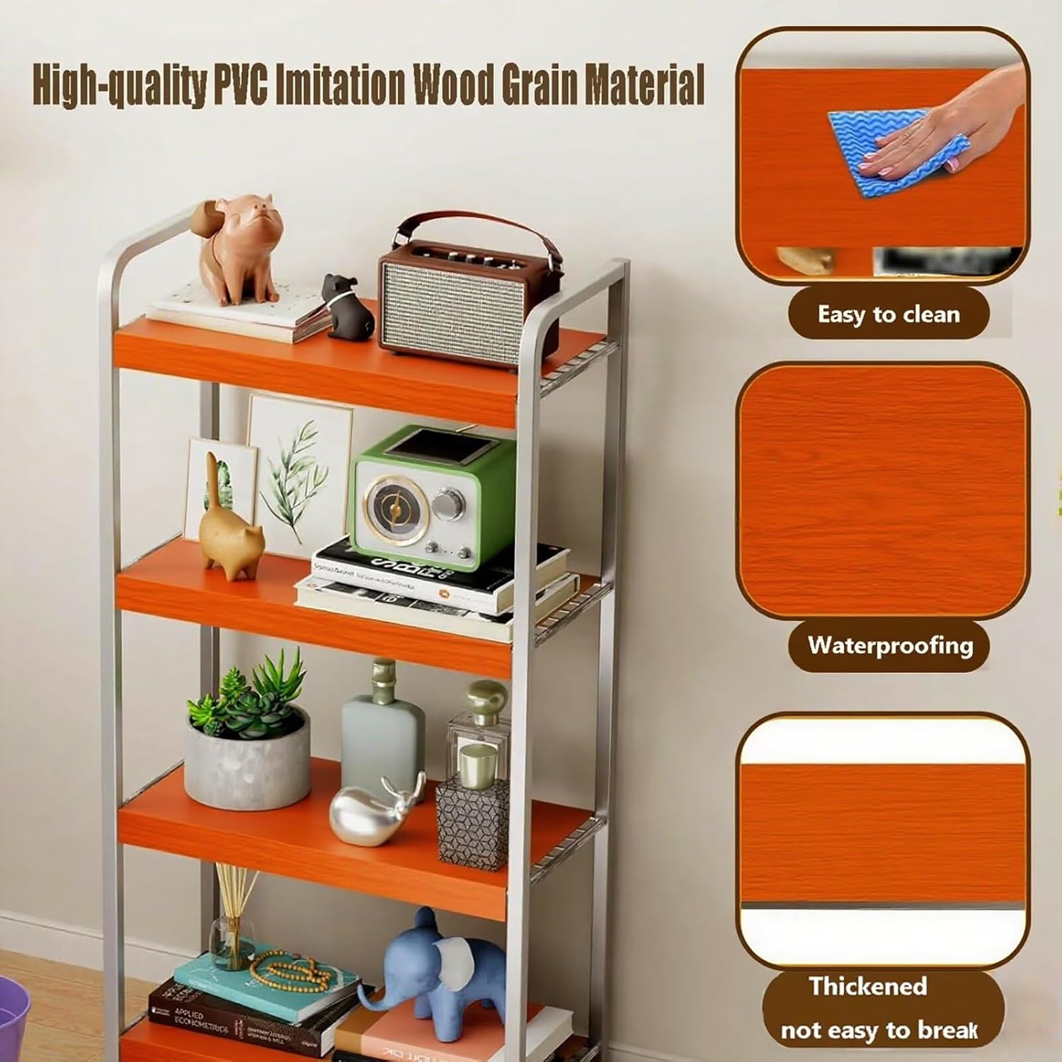 104.14x22.86x4cm Garage Shelving Covers,orange Clamp-Fixed Design for Removable Closet Organization and Storage Solutions