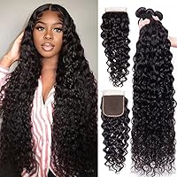 Vista 8 de Paquetes de cabello humano brasileño ondulado (14, 16, 18, 20 pulgadas), cabello humano sin procesar 12A, paquetes húmedos y ondulados, extensiones