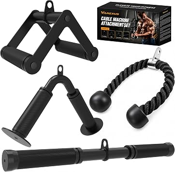 Cable Machine Attachment Set, Non-Slip Rubber Grips for Home Gym