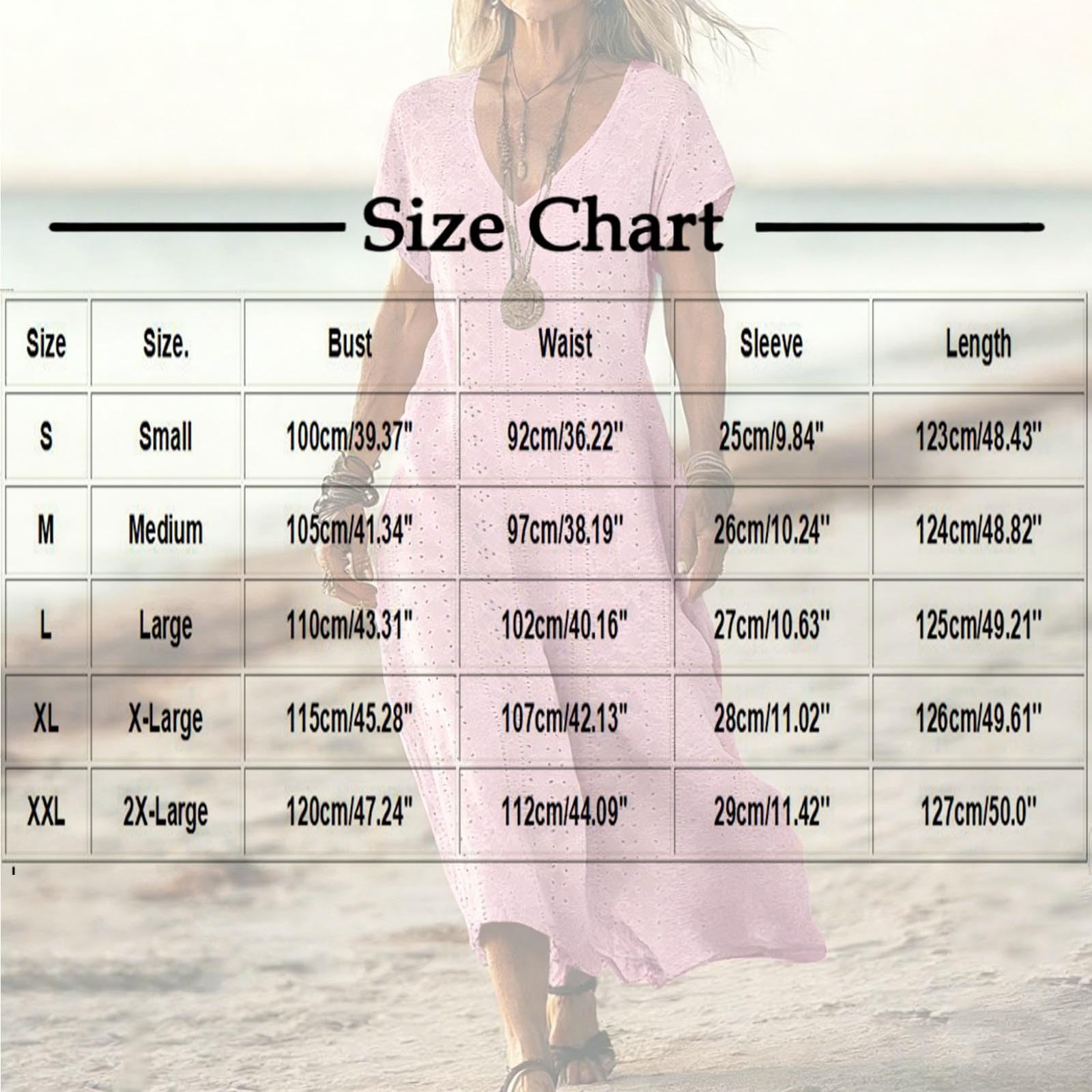 Frostluinai Eyelet Dresses for Women Summer Short Sleeve V Neck Maxi Dress Loose Comfy Flowy Swing Beach Sundress - 5