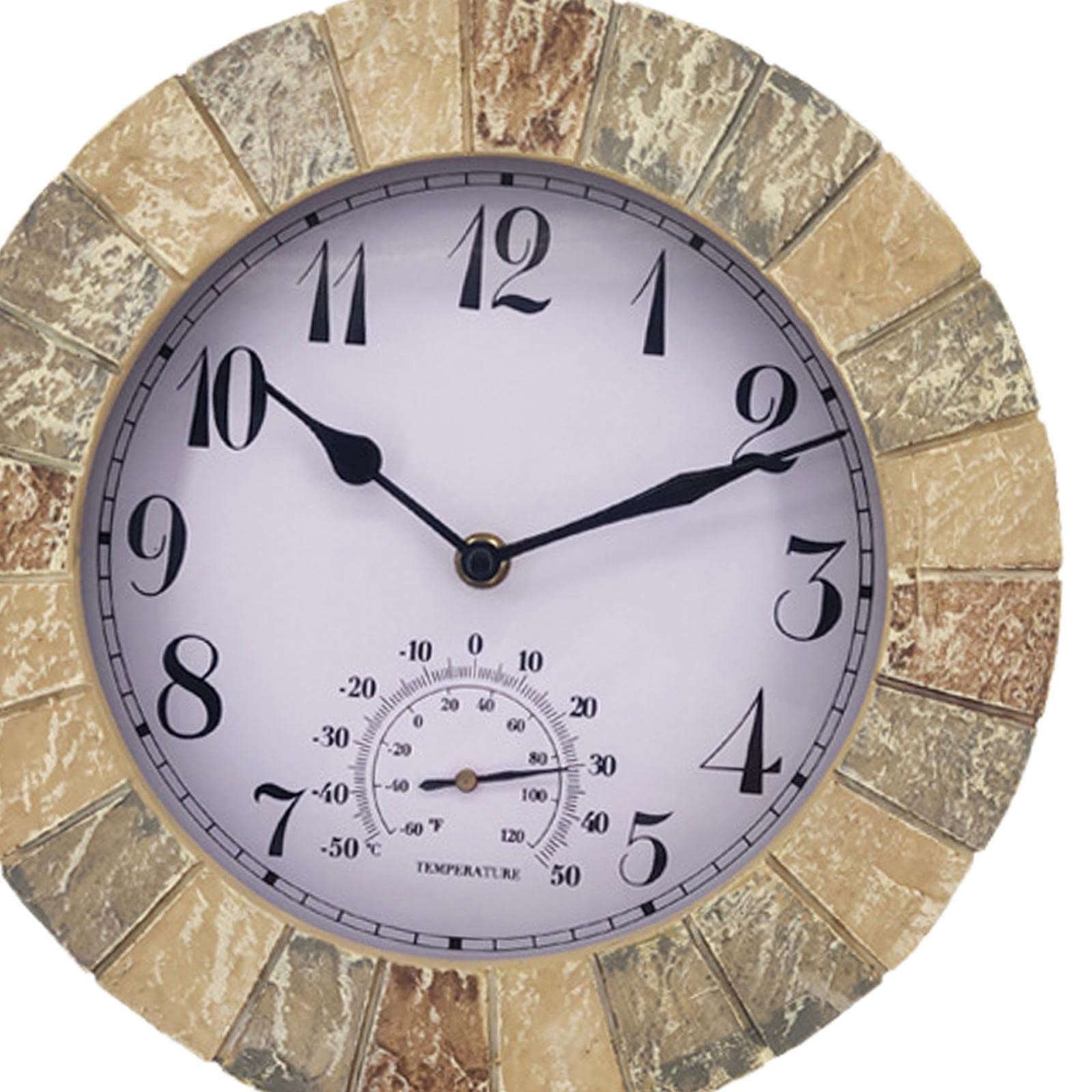 KESOTO Orologio da Parete Multifunzione per Esterni, Impermeabile, con Indicatore di Temperatura E Funzionamento Silenzioso, Ideale per Soggiorno, Casa E STI