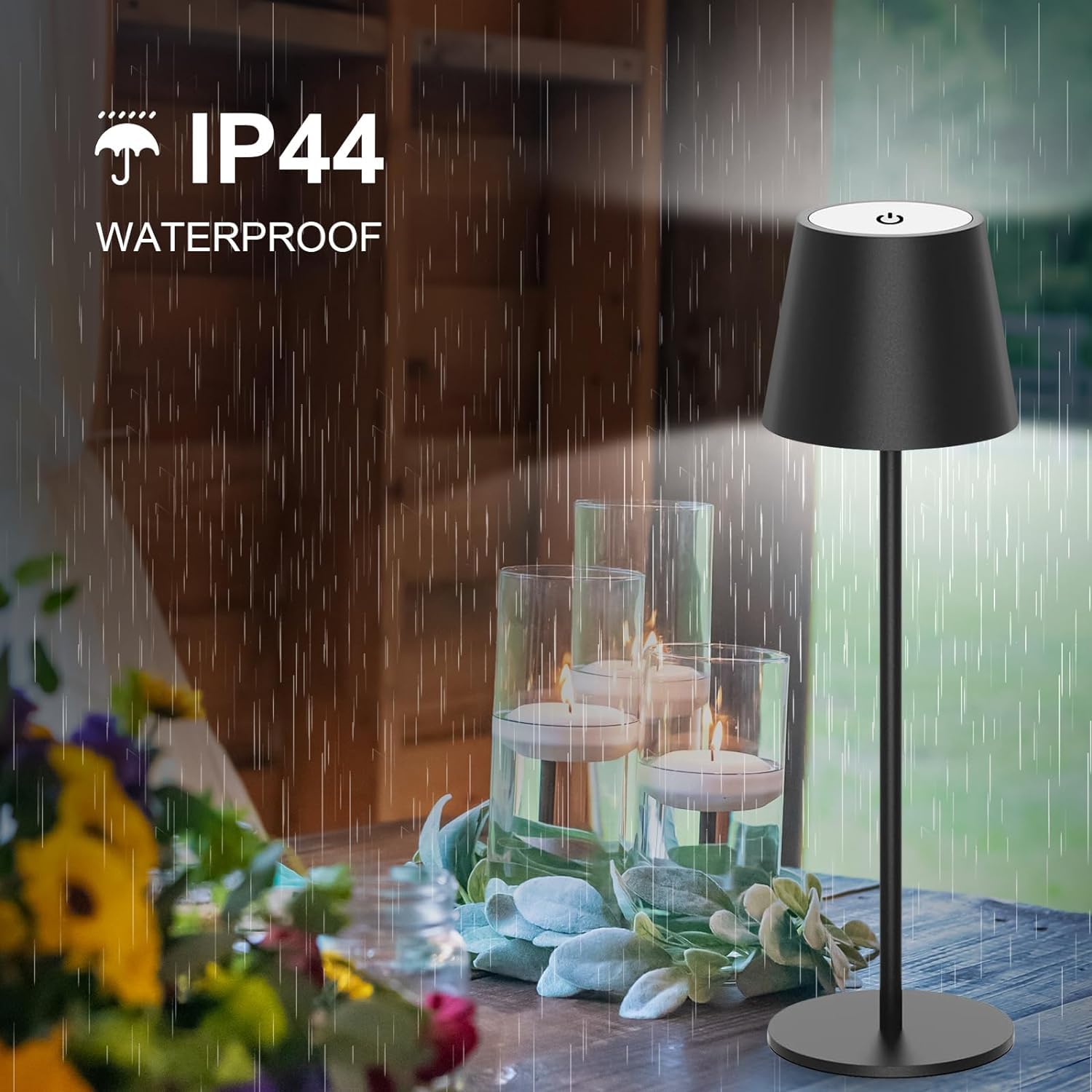 SMART-J Lampada Ricaricabile LED da Tavolo Easy Circle – 3 Temperature di Luce, 6 Ore di Autonomia, Design Moderno, Interruttore Touch, USB Ricaricabile (Nero)