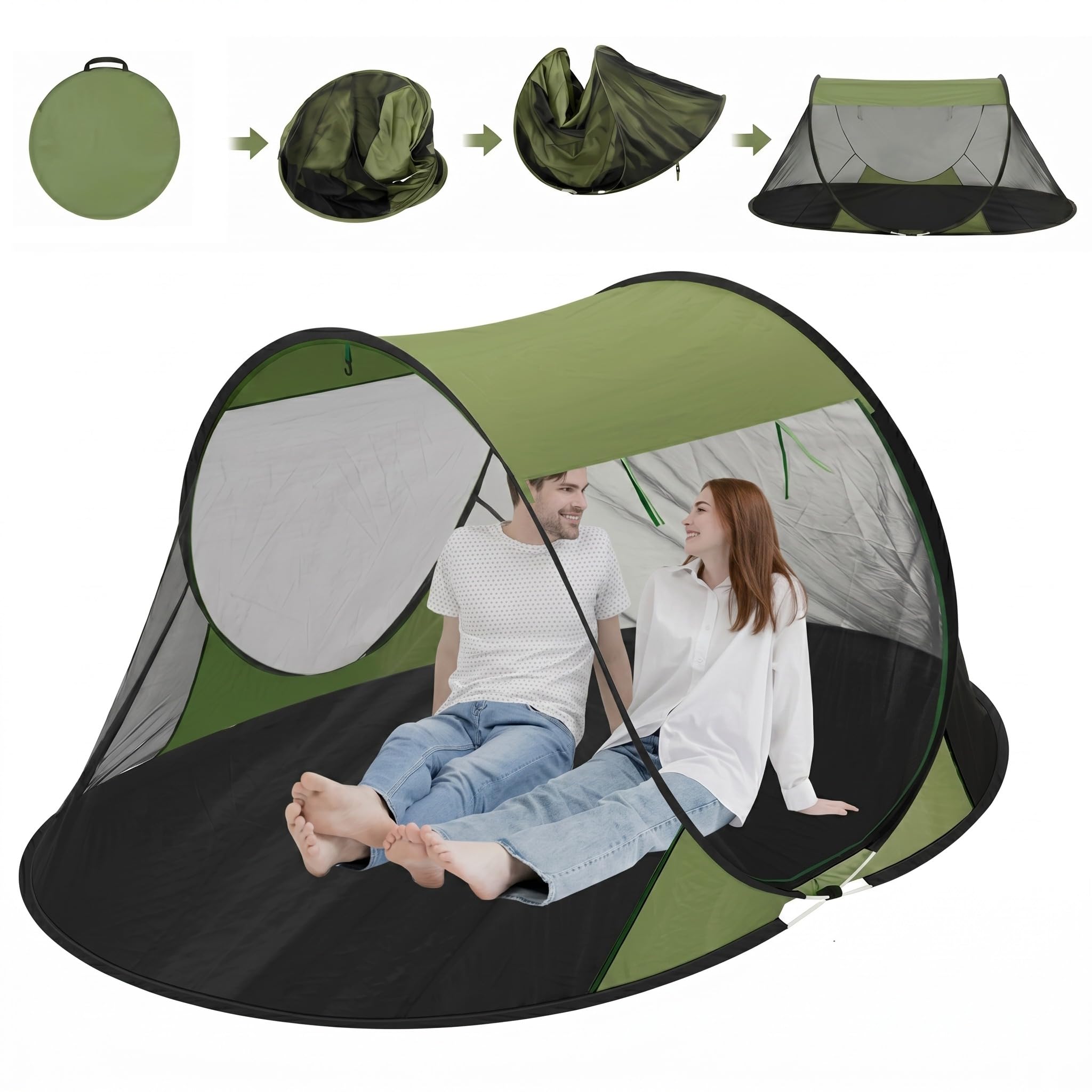 Wowangce Pop up Mosquito Tent for Camping, 86.6 x 59 x 45.3 Inch Bug Net Tent with Instant Automatic Setup, Lightweight Portable Screen Net Fits Most Camping Cot for Outdoor Hiking