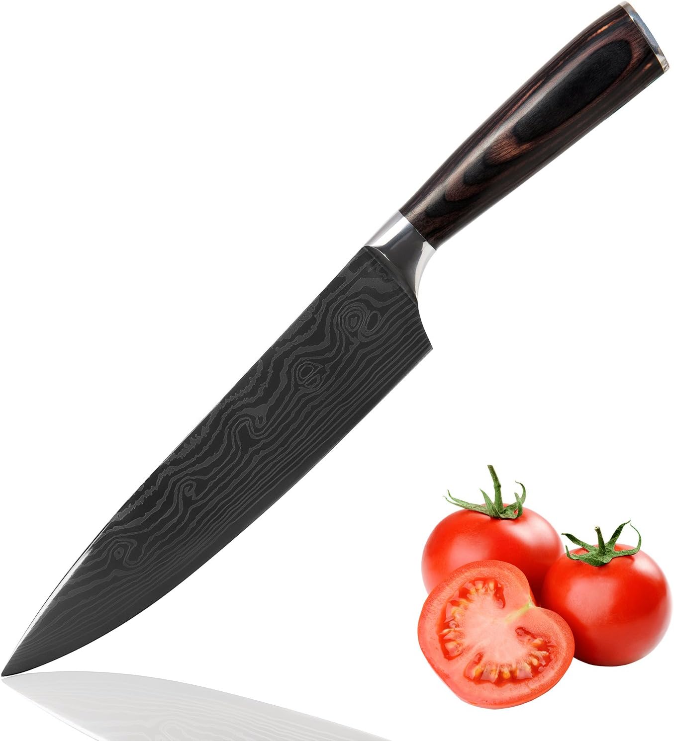 Kitchen Chef Knife, Acelink 8 inch Pro Kitchen Knife, Carbon Steel Razor Sharp Blade and Ergonomic Handle in Gift Box ( 20cm Knife)