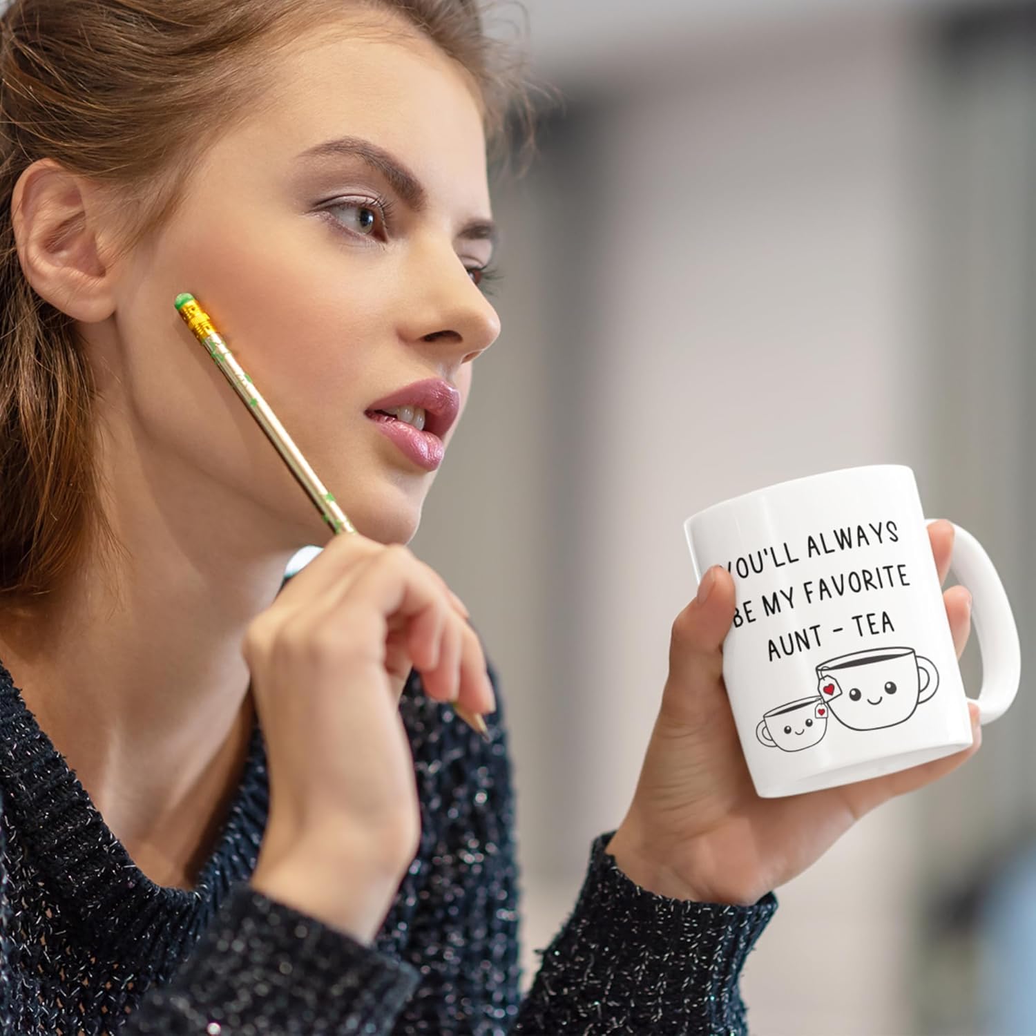 Gifts For Aunt, Auntie My Favorite Aunt-tea Cup, Funny Best Aunty Mug 11oz - Perfect Birthday, Christmas For Auntie From Niece, Nephew - Image 2