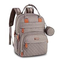 Vista 37 de BabbleRoo - Mochila para pañales - Bolso de viaje con artículos esenciales para bebés - Mochila multifuncional resistente al agua, bolso de viaje