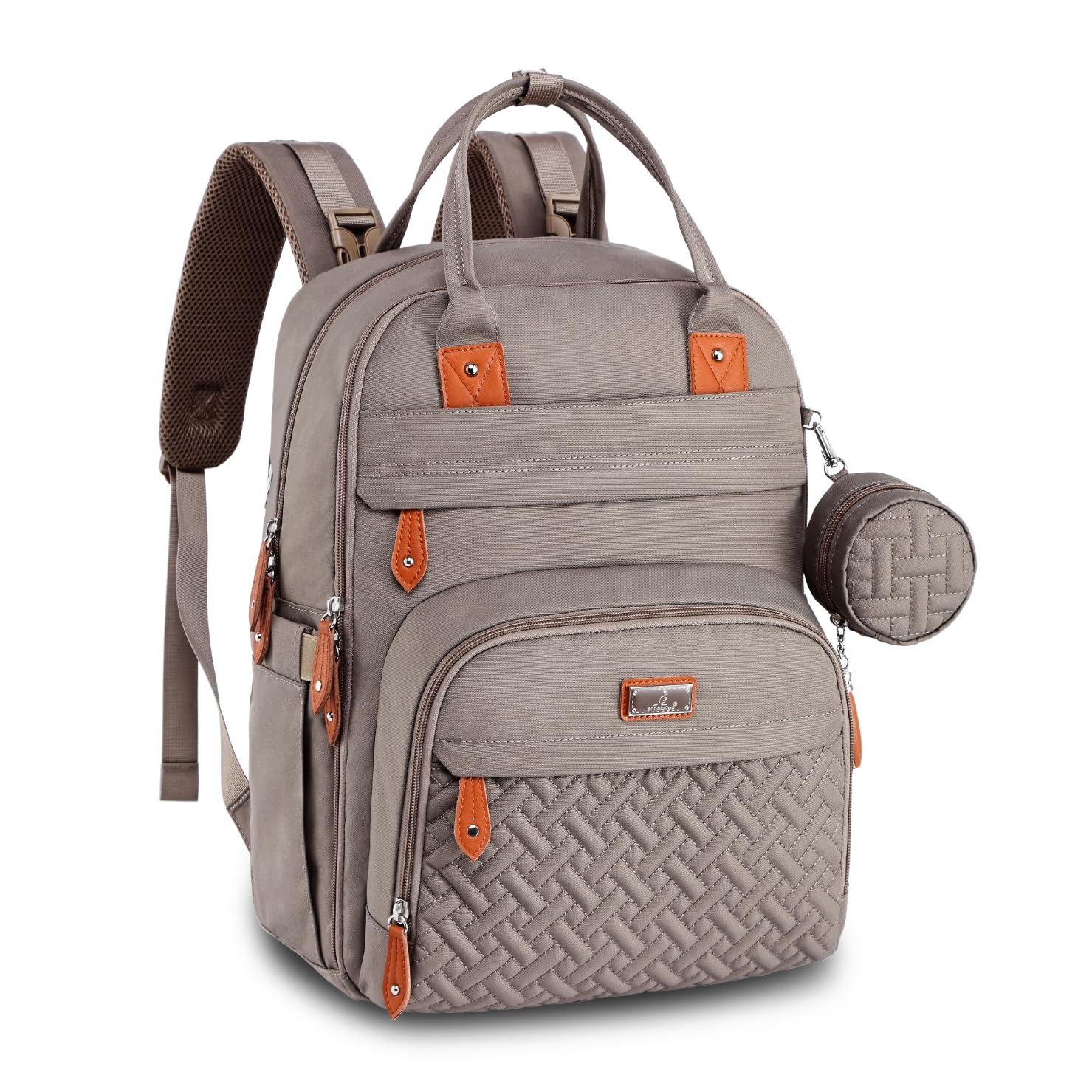 BabbleRoo Baby Changing Bag Backpack, Nappy Changing Back Pack Diaper Bags with Changing Mat & Pacifier Holder for Mom & Dad