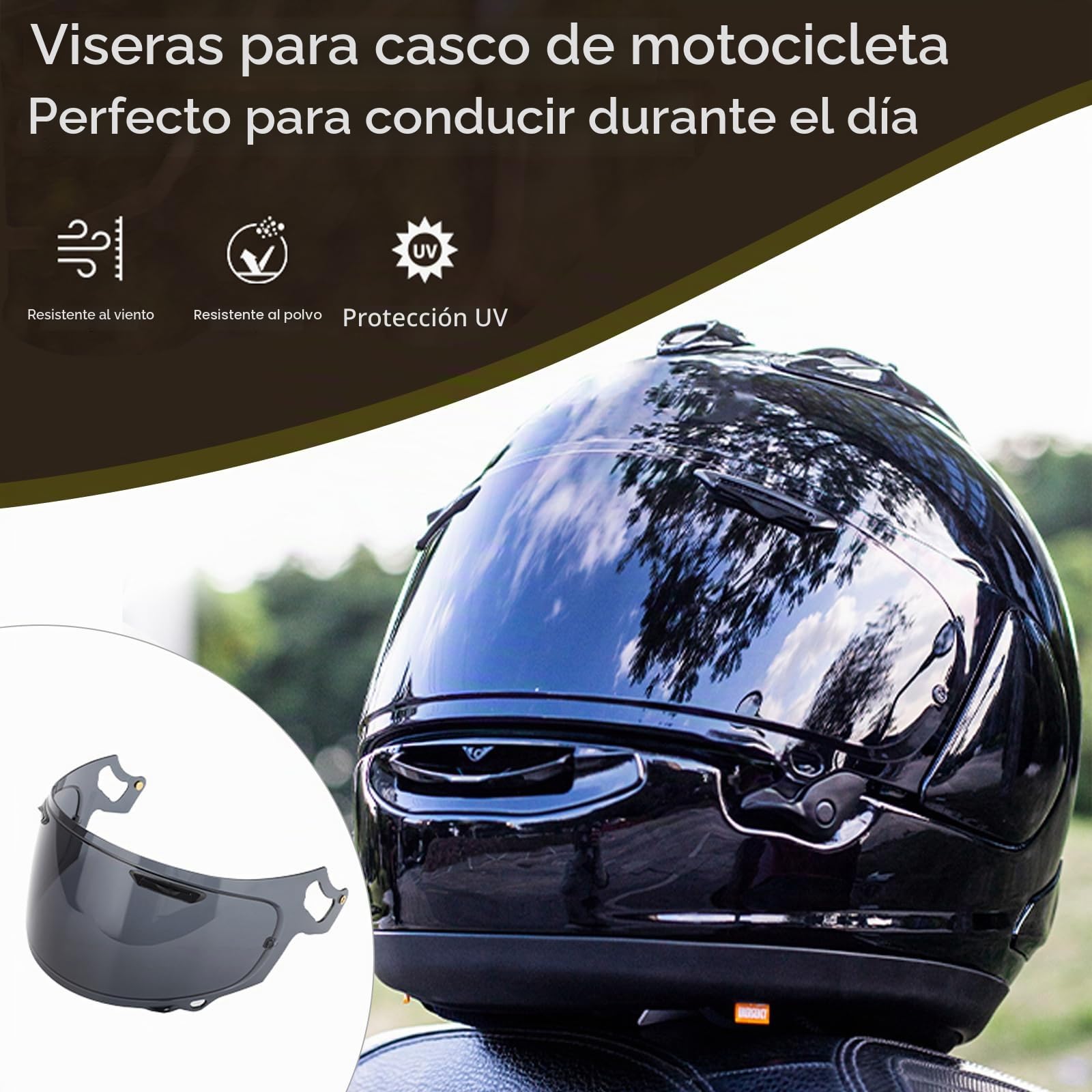 Shkalacar Lente de Casco, Visera para Casco de Moto Reemplazo para Arai RX-7X REO XD RX-7V Vas-V Lente de Casco de Moto de Cara Completa