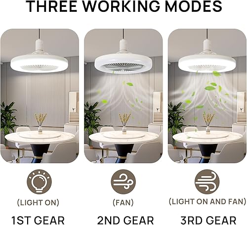 Miniatura 2 de Luz de ventilador con control remoto brillo infinitamente ajustable (no temperatura de color ajustable), ideal para espacios pequeños que requieren