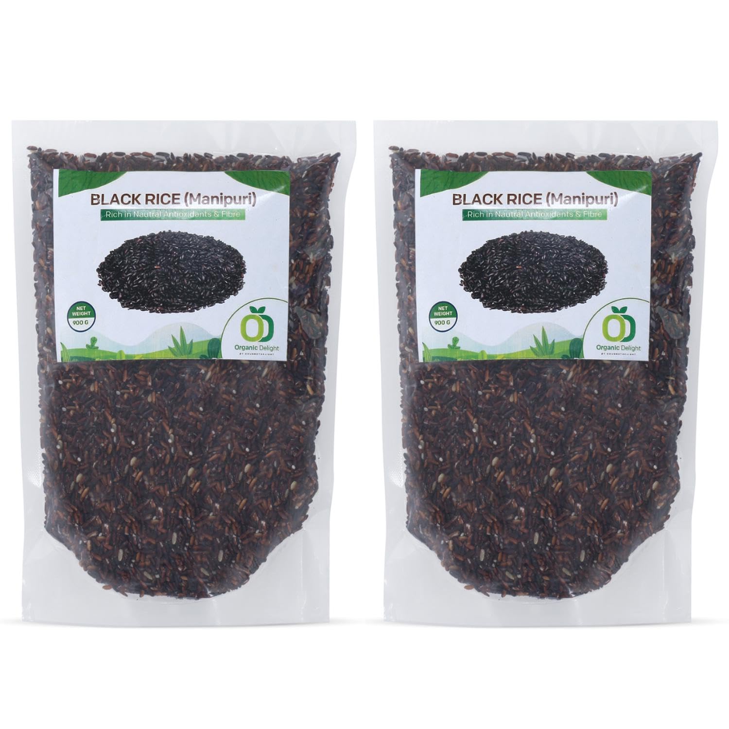 Organic Delight Black Rice 1800 Gm Manipur Organic Black Rice Helps in Weight Loss | Karuppu, Kavuni Diabetic friendly Chawal | Healthy and Tasty Forbidden Hand Pounded Chawal | USDA Certified