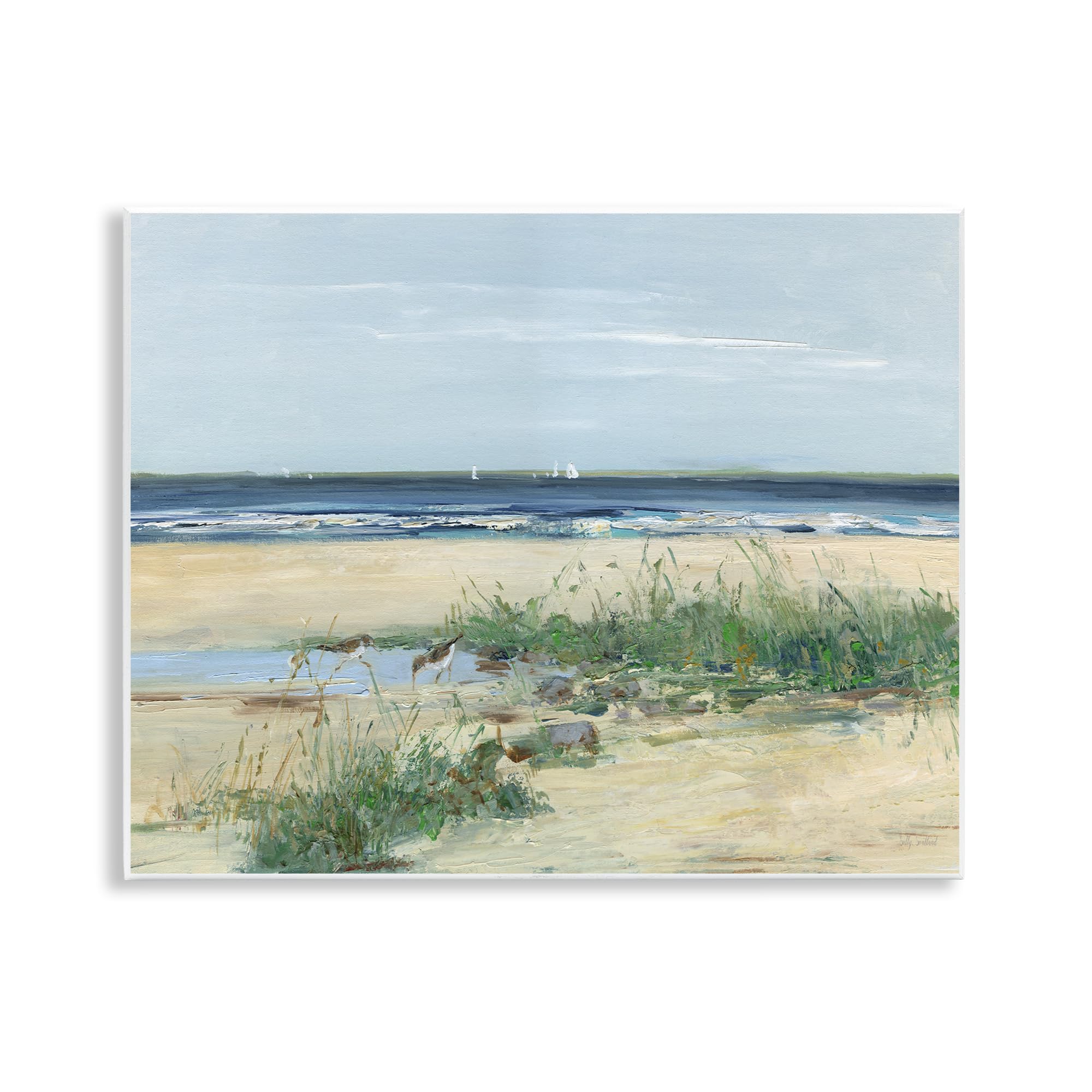 Stupell Industries Unframed Beach Marsh Sandpipers, 11 X 14 Inch Mounted Print On Wall Plaque