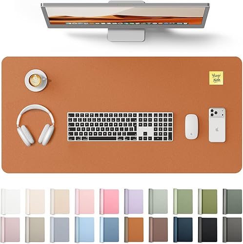 Miniatura 62 de YSAGi Protector de escritorio de piel, alfombrilla de oficina, alfombrilla grande para ratón, alfombrilla antideslizante de piel sintética, Azul