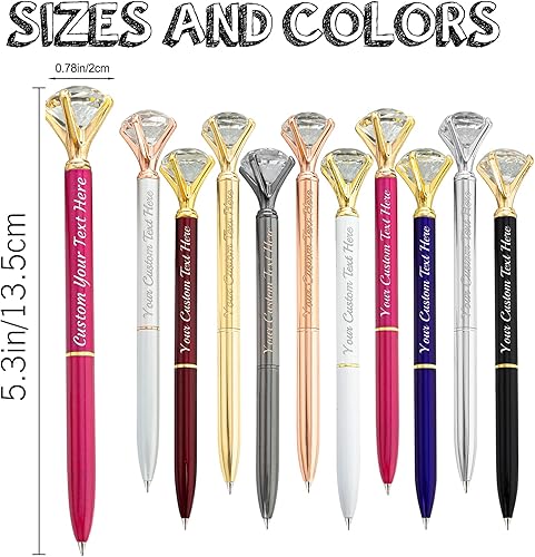 Miniatura 3 de YanNanKe 1 bolígrafo de diamantes personalizado a granel grabado personalizado con nombre, bolígrafo de tinta negra personalizado para boda,
